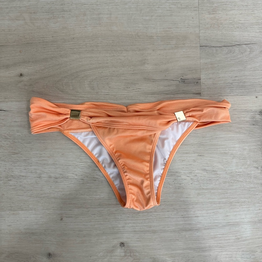 Victoria's Secret Orange Bikini Bottom with Gold Details